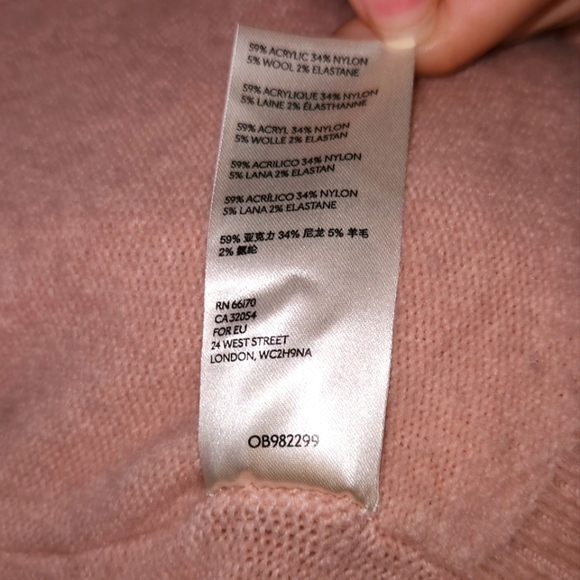 Free People Afterglow Mock Neck Small Pink Wool Blend Sweater - Picture 6 of 7